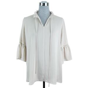 Pleione 3/4 Ruffle‎ Crochet Sleeve Bohemian Top